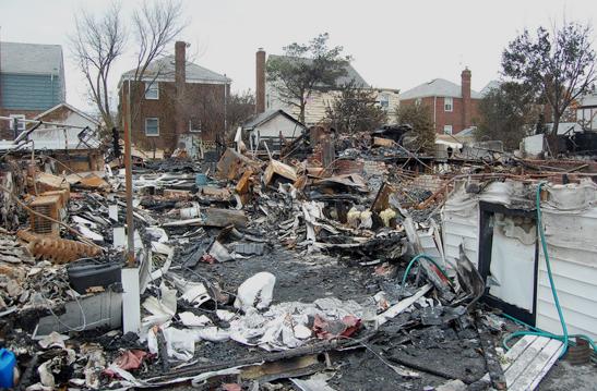 A house in Rockaway demolished by the storm surge from Hurricane Sandy