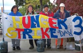 Francisca Carranza, Sarah Norr, Nelzon Lopez and Wei-Ling Huber are on hunger to draw attention to their struggle