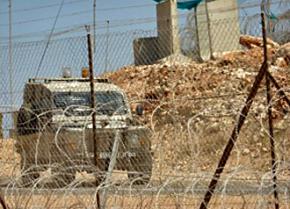 An Israeli military vehicle on patrol in the West Bank