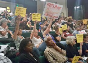 Protesting Urban Shield at a Berkeley City Council meeting